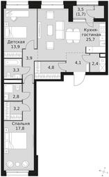2-BD Apartment Sale, 83.6 sq. m. at Sky Garden, Stroitelny Drive, 9с6, Moscow, Russia #4