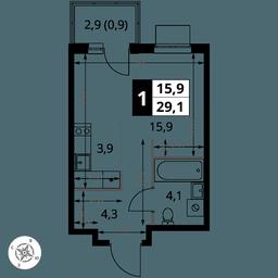 Apartment Sale, 29.1 sq. m. at 1 Izmajlovskij, Montazhnaya Street, 8с13, Moscow, Russia #3 Apartment Sale, 29.1 sq. m. at 1 Izmajlovskij, Montazhnaya Street, 8с13, Moscow, Russia #3
