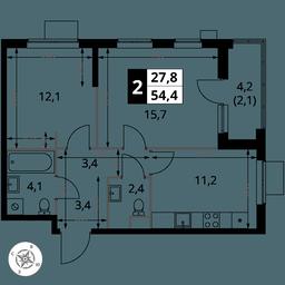 2-BD Apartment Sale, 54.4 sq. m. at 1 Izmajlovskij, Montazhnaya Street, 8с13, Moscow, Russia #3 2-BD Apartment Sale, 54.4 sq. m. at 1 Izmajlovskij, Montazhnaya Street, 8с13, Moscow, Russia #3