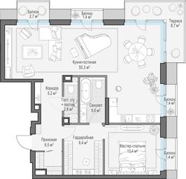 3-BD Apartment Sale, 96.7 sq. m. at Tishinskiy bulvar, Gruzinsky Val Street, 10, Moscow, Russia #3 3-BD Apartment Sale, 96.7 sq. m. at Tishinskiy bulvar, Gruzinsky Val Street, 10, Moscow, Russia #3