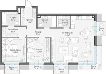 2-BD Apartment Sale, 103.7 sq. m. at Tishinskiy bulvar, Gruzinsky Val Street, 10, Moscow, Russia #4