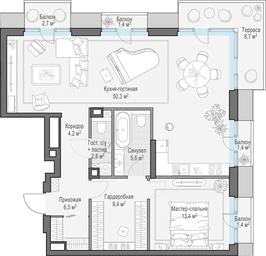 3-BD Apartment Sale, 96.3平方米 at Tishinskiy bulvar, Gruzinsky Val Street, 10, Moscow, Russia #2 3-BD Apartment Sale, 96.3平方米 at Tishinskiy bulvar, Gruzinsky Val Street, 10, Moscow, Russia #2
