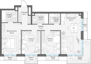 2-BD Apartment Sale, 103.8 sq. m. at Tishinskiy bulvar, Gruzinsky Val Street, 10, Moscow, Russia #2 2-BD Apartment Sale, 103.8 sq. m. at Tishinskiy bulvar, Gruzinsky Val Street, 10, Moscow, Russia #2