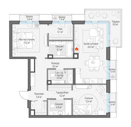 1-BD Apartment Sale, 95.6 sq. m. at Tishinskiy bulvar, Gruzinsky Val Street, 10, Moscow, Russia #2 1-BD Apartment Sale, 95.6 sq. m. at Tishinskiy bulvar, Gruzinsky Val Street, 10, Moscow, Russia #2