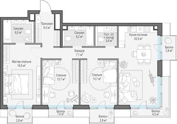 2-BD Apartment Sale, 103.3 sq. m. at Tishinskiy bulvar, Gruzinsky Val Street, 10, Moscow, Russia #2