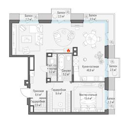 1-BD Apartment Sale, 94.8 sq. m. at Tishinskiy bulvar, Gruzinsky Val Street, 10, Moscow, Russia #4