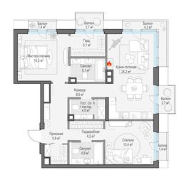 1-BD Apartment Sale, 94.8 sq. m. at Tishinskiy bulvar, Gruzinsky Val Street, 10, Moscow, Russia #2 1-BD Apartment Sale, 94.8 sq. m. at Tishinskiy bulvar, Gruzinsky Val Street, 10, Moscow, Russia #2