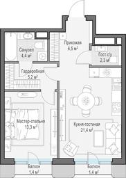 1-BD Apartment Sale, 54平方米 at Tishinskiy bulvar, Gruzinsky Val Street, 10, Moscow, Russia #2