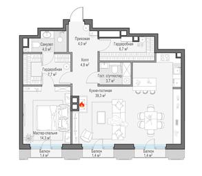 1-BD Apartment Sale, 85.4 sq. m. at Tishinskiy bulvar, Gruzinsky Val Street, 10, Moscow, Russia #2