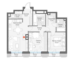 1-BD Apartment Sale, 85.4 sq. m. at Tishinskiy bulvar, Gruzinsky Val Street, 10, Moscow, Russia #3