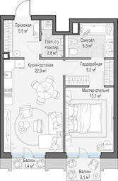 1-BD Apartment Sale, 57.9 sq. m. at Tishinskiy bulvar, Gruzinsky Val Street, 10, Moscow, Russia #3 1-BD Apartment Sale, 57.9 sq. m. at Tishinskiy bulvar, Gruzinsky Val Street, 10, Moscow, Russia #3