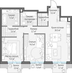 1-BD Apartment Sale, 86.1 sq. m. at Tishinskiy bulvar, Gruzinsky Val Street, 10, Moscow, Russia #3