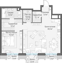 1-BD Apartment Sale, 84.6平方米 at Tishinskiy bulvar, Gruzinsky Val Street, 10, Moscow, Russia #2