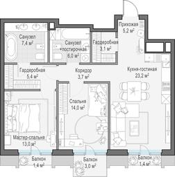 1-BD Apartment Sale, 84.6平方米 at Tishinskiy bulvar, Gruzinsky Val Street, 10, Moscow, Russia #3