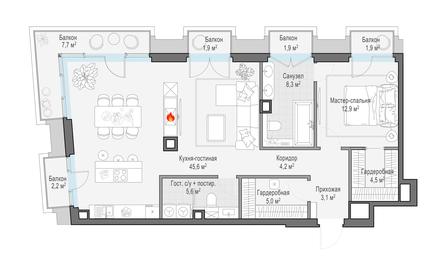 1-BD Apartment Sale, 94.5 sq. m. at Tishinskiy bulvar, Gruzinsky Val Street, 10, Moscow, Russia #3 1-BD Apartment Sale, 94.5 sq. m. at Tishinskiy bulvar, Gruzinsky Val Street, 10, Moscow, Russia #3