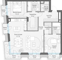 2-BD Apartment Sale, 111.4 sq. m. at Tishinskiy bulvar, Gruzinsky Val Street, 10, Moscow, Russia #2