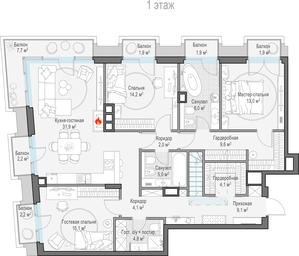 2-BD Apartment Sale, 130.6 sq. m. at Tishinskiy bulvar, Gruzinsky Val Street, 10, Moscow, Russia #3 2-BD Apartment Sale, 130.6 sq. m. at Tishinskiy bulvar, Gruzinsky Val Street, 10, Moscow, Russia #3