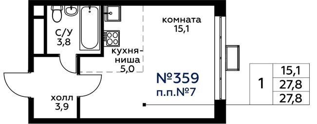 Apartment Sale, 28平方米 at Veresk, 3rd Khoroshyovskaya Street, вл19с3к1, Moscow, Russia #3