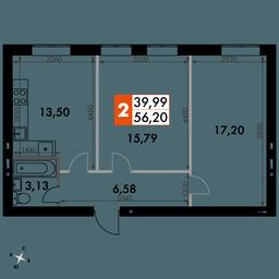 2-BD Apartment Sale, 56.3平方米 at Park Aprel, ulitsa Park Aprel, 1, Aprelevka, Naro-Fominskiy City District, Moscow Region, Russia #2 2-BD Apartment Sale, 56.3平方米 at Park Aprel, ulitsa Park Aprel, 1, Aprelevka, Naro-Fominskiy City District, Moscow Region, Russia #2