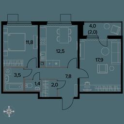 2-BD Apartment Sale, 59.2 sq. m. at Pervyi Leningradskiy, Pervy Leningradskiy Residential Complex, Moscow, Russia #3 2-BD Apartment Sale, 59.2 sq. m. at Pervyi Leningradskiy, Pervy Leningradskiy Residential Complex, Moscow, Russia #3