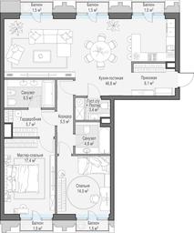 2-BD Apartment Sale, 114.7 sq. m. at Tishinskiy bulvar, Gruzinsky Val Street, 10, Moscow, Russia #2 2-BD Apartment Sale, 114.7 sq. m. at Tishinskiy bulvar, Gruzinsky Val Street, 10, Moscow, Russia #2