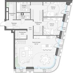 5-BD Apartment Sale, 189.1平方米 at Tishinskiy bulvar, Gruzinsky Val Street, 10, Moscow, Russia #3