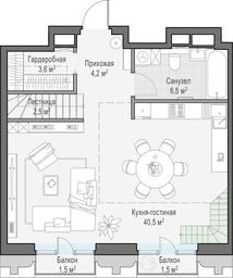 1-BD Apartment Sale, 82.2 sq. m. at Tishinskiy bulvar, Gruzinsky Val Street, 10, Moscow, Russia #3 1-BD Apartment Sale, 82.2 sq. m. at Tishinskiy bulvar, Gruzinsky Val Street, 10, Moscow, Russia #3