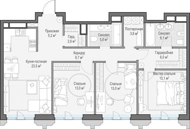 2-BD Apartment Sale, 100.2平方米 at Tishinskiy bulvar, Gruzinsky Val Street, 10, Moscow, Russia #4