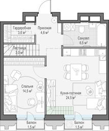 1-BD Apartment Sale, 80.6 sq. m. at Tishinskiy bulvar, Gruzinsky Val Street, 10, Moscow, Russia #2 1-BD Apartment Sale, 80.6 sq. m. at Tishinskiy bulvar, Gruzinsky Val Street, 10, Moscow, Russia #2