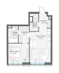 1-BD Apartment Sale, 56.2平方米 at Tishinskiy bulvar, Gruzinsky Val Street, 10, Moscow, Russia #4
