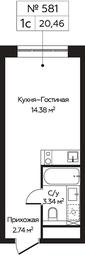 Apartment Sale, 20.46平方米 at Perets, Pyatnitskoye Highway, 58, Moscow, Russia #4