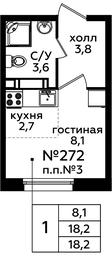 Apartment Sale, 18 sq. m. at Eko Bunino, prospekt Kuprina, 34к1, Sosenskoye Settlement, Moscow, Russia #2