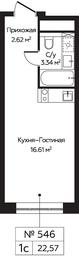 Apartment Sale, 22.57 sq. m. at Perets, Pyatnitskoye Highway, 58, Moscow, Russia #4