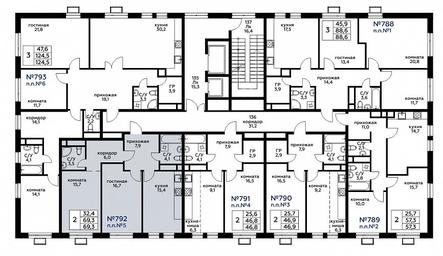 1-BD Apartment Sale, 69.1平方米 at Veresk, 3rd Khoroshyovskaya Street, вл19с3к1, Moscow, Russia #2