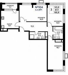 2-BD Apartment Sale, 89.2平方米 at Veresk, 3rd Khoroshyovskaya Street, вл19с3к1, Moscow, Russia #2 2-BD Apartment Sale, 89.2平方米 at Veresk, 3rd Khoroshyovskaya Street, вл19с3к1, Moscow, Russia #2
