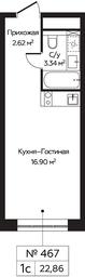 Apartment Sale, 22.86 sq. m. at Perets, Pyatnitskoye Highway, 58, Moscow, Russia #4
