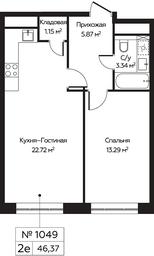 2-BD Apartment Sale, 46.37 sq. m. at Perets, Pyatnitskoye Highway, 58, Moscow, Russia #2 2-BD Apartment Sale, 46.37 sq. m. at Perets, Pyatnitskoye Highway, 58, Moscow, Russia #2