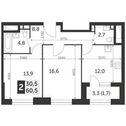 Продажа 2-комн. квартиры, 60,5 м² в ЖК «Режиссер», улица Вильгельма Пика, 3, Москва, Россия #2