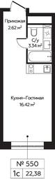 Apartment Sale, 22.38 sq. m. at Perets, Pyatnitskoye Highway, 58, Moscow, Russia #4