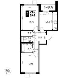 2-BD Apartment Sale, 59.3平方米 at Pervyi Lermontovskiy, zhiloy kompleks 1-y Lermontovskiy, Lyubertsy, Moscow Region, Russia #2 2-BD Apartment Sale, 59.3平方米 at Pervyi Lermontovskiy, zhiloy kompleks 1-y Lermontovskiy, Lyubertsy, Moscow Region, Russia #2