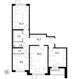 3-BD Apartment Sale, 77.8 sq. m. at Pervyi Lermontovskiy, zhiloy kompleks 1-y Lermontovskiy, Lyubertsy, Moscow Region, Russia #3 3-BD Apartment Sale, 77.8 sq. m. at Pervyi Lermontovskiy, zhiloy kompleks 1-y Lermontovskiy, Lyubertsy, Moscow Region, Russia #3