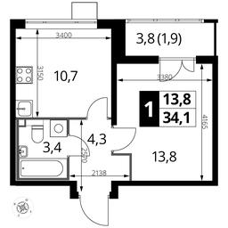 Продажа 1-комн. квартиры, 33,8 м² в ЖК «Первый Лермонтовский», жилой комплекс 1-й Лермонтовский, Люберцы, Московская область, Россия #2