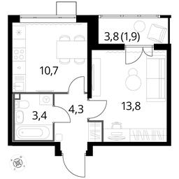 Продажа 1-комн. квартиры, 33,8 м² в ЖК «Первый Лермонтовский», жилой комплекс 1-й Лермонтовский, Люберцы, Московская область, Россия #3