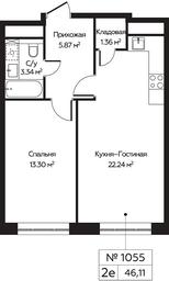 2-BD Apartment Sale, 46.11平方米 at Perets, Pyatnitskoye Highway, 58, Moscow, Russia #2 2-BD Apartment Sale, 46.11平方米 at Perets, Pyatnitskoye Highway, 58, Moscow, Russia #2