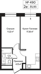 2-BD Apartment Sale, 35.95平方米 at Perets, Pyatnitskoye Highway, 58, Moscow, Russia #4