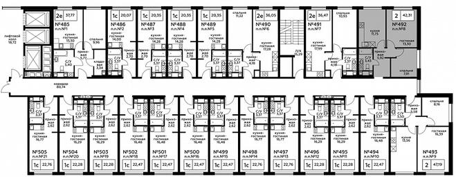 2-BD Apartment Sale, 42.2平方米 at Perets, Pyatnitskoye Highway, 58, Moscow, Russia #3
