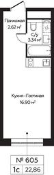 Apartment Sale, 22.86 sq. m. at Perets, Pyatnitskoye Highway, 58, Moscow, Russia #4