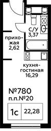 Apartment Sale, 22.38 sq. m. at Perets, Pyatnitskoye Highway, 58, Moscow, Russia #2