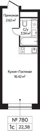 Apartment Sale, 22.38 sq. m. at Perets, Pyatnitskoye Highway, 58, Moscow, Russia #4