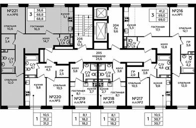 2-BD Apartment Sale, 68.4平方米 at Eko Bunino, prospekt Kuprina, 34к1, Sosenskoye Settlement, Moscow, Russia #3